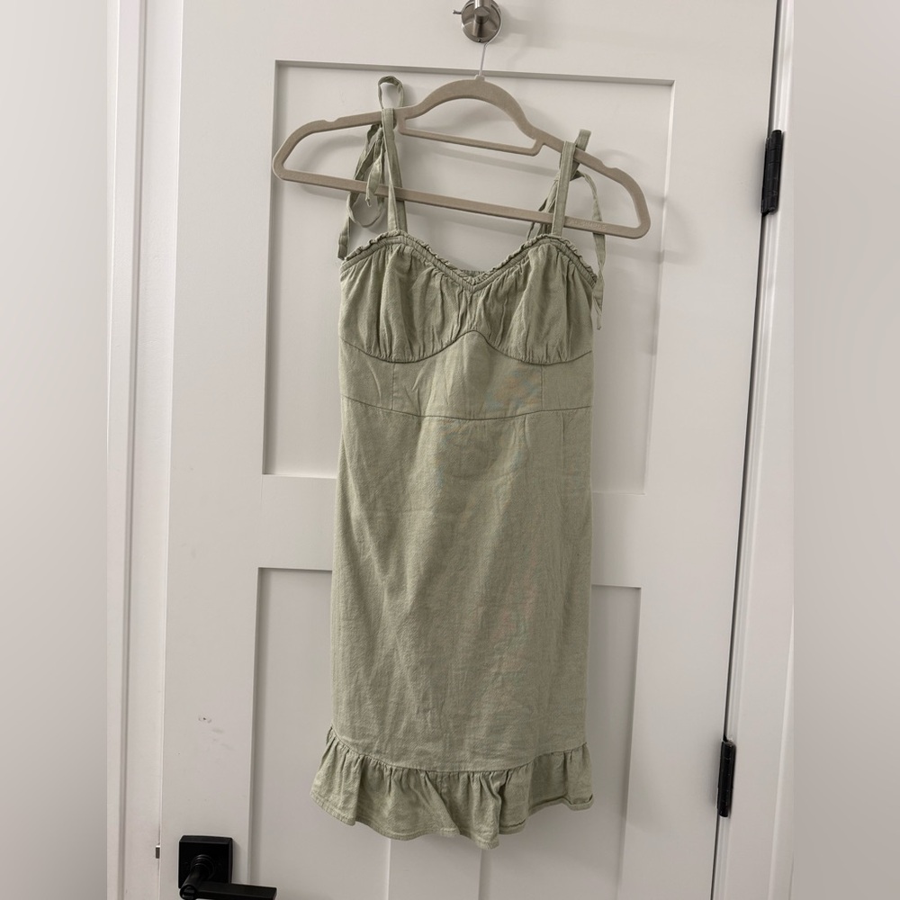Hollister Light Green Smocked Dress